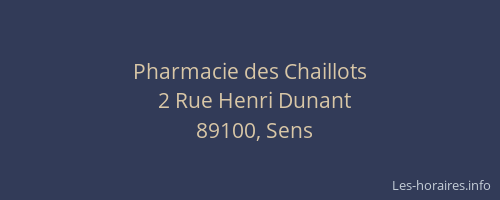Pharmacie des Chaillots