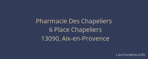 Pharmacie Des Chapeliers