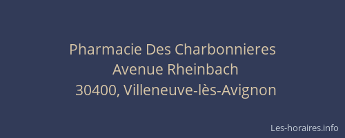 Pharmacie Des Charbonnieres