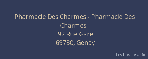 Pharmacie Des Charmes - Pharmacie Des Charmes