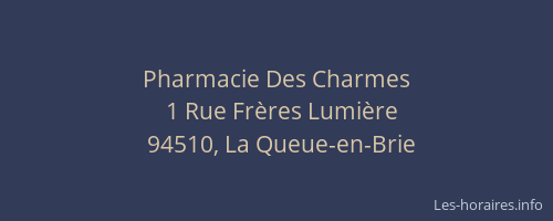 Pharmacie Des Charmes