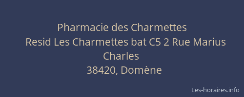 Pharmacie des Charmettes
