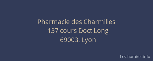 Pharmacie des Charmilles