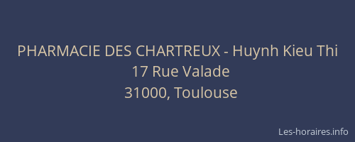 PHARMACIE DES CHARTREUX - Huynh Kieu Thi