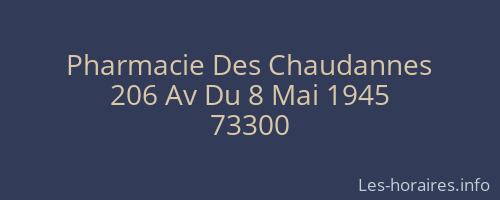 Pharmacie Des Chaudannes
