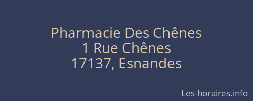 Pharmacie Des Chênes