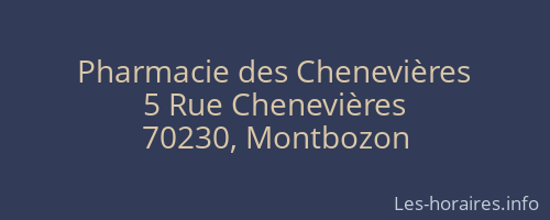 Pharmacie des Chenevières