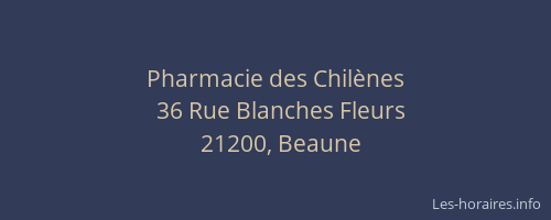 Pharmacie des Chilènes