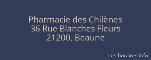 Pharmacie des Chilènes