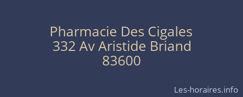 Pharmacie Des Cigales
