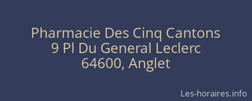 Pharmacie Des Cinq Cantons