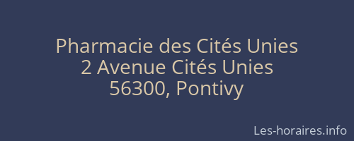 Pharmacie des Cités Unies