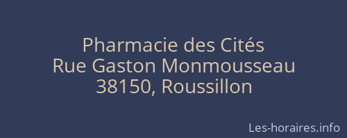 Pharmacie des Cités