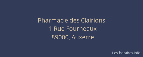 Pharmacie des Clairions