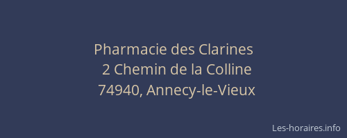 Pharmacie des Clarines