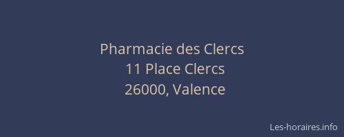 Pharmacie des Clercs