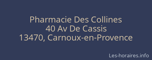 Pharmacie Des Collines