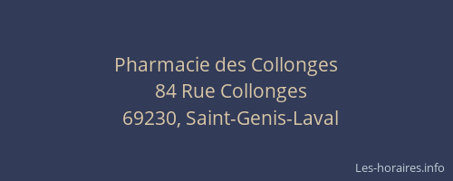 Pharmacie des Collonges