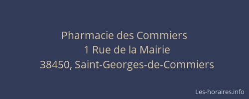 Pharmacie des Commiers