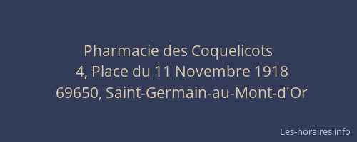 Pharmacie des Coquelicots