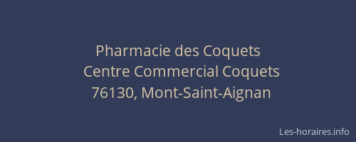 Pharmacie des Coquets