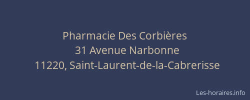 Pharmacie Des Corbières