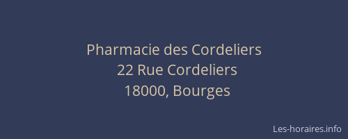 Pharmacie des Cordeliers