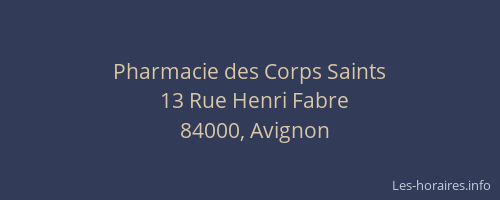 Pharmacie des Corps Saints