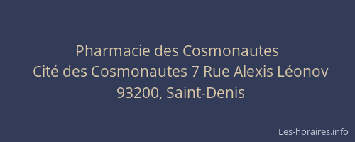 Pharmacie des Cosmonautes
