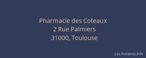 Pharmacie des Coteaux