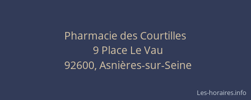 Pharmacie des Courtilles