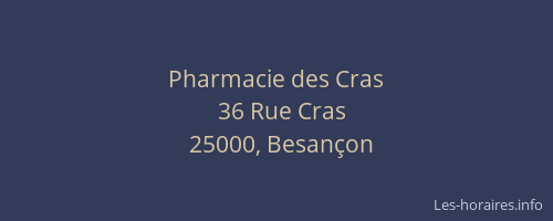 Pharmacie des Cras