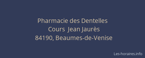 Pharmacie des Dentelles