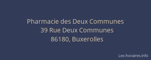 Pharmacie des Deux Communes