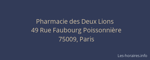 Pharmacie des Deux Lions