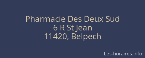 Pharmacie Des Deux Sud