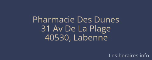 Pharmacie Des Dunes