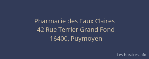 Pharmacie des Eaux Claires