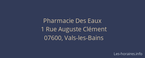 Pharmacie Des Eaux