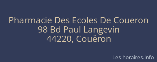Pharmacie Des Ecoles De Coueron