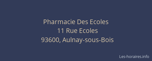 Pharmacie Des Ecoles