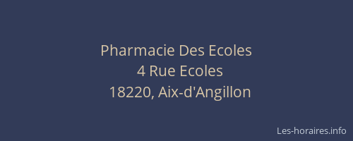 Pharmacie Des Ecoles
