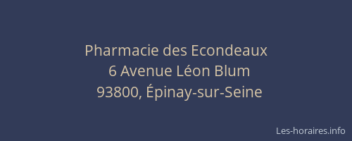 Pharmacie des Econdeaux