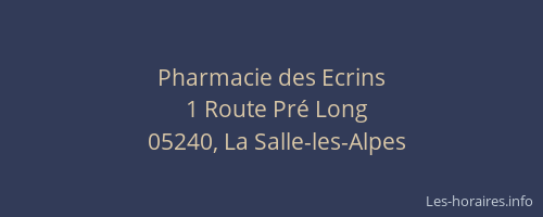 Pharmacie des Ecrins