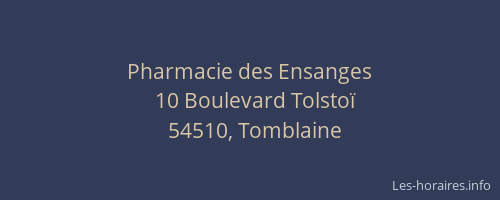 Pharmacie des Ensanges