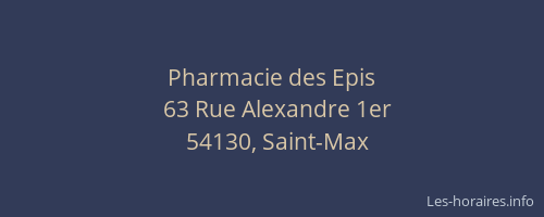 Pharmacie des Epis