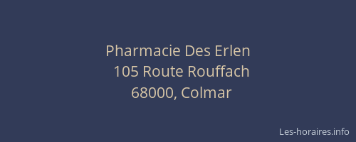 Pharmacie Des Erlen
