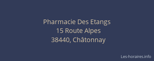 Pharmacie Des Etangs