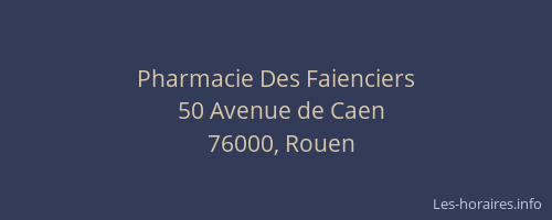 Pharmacie Des Faienciers