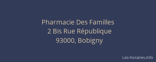 Pharmacie Des Familles
